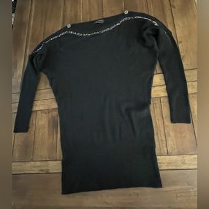 BCBG split shoulder long sweater M